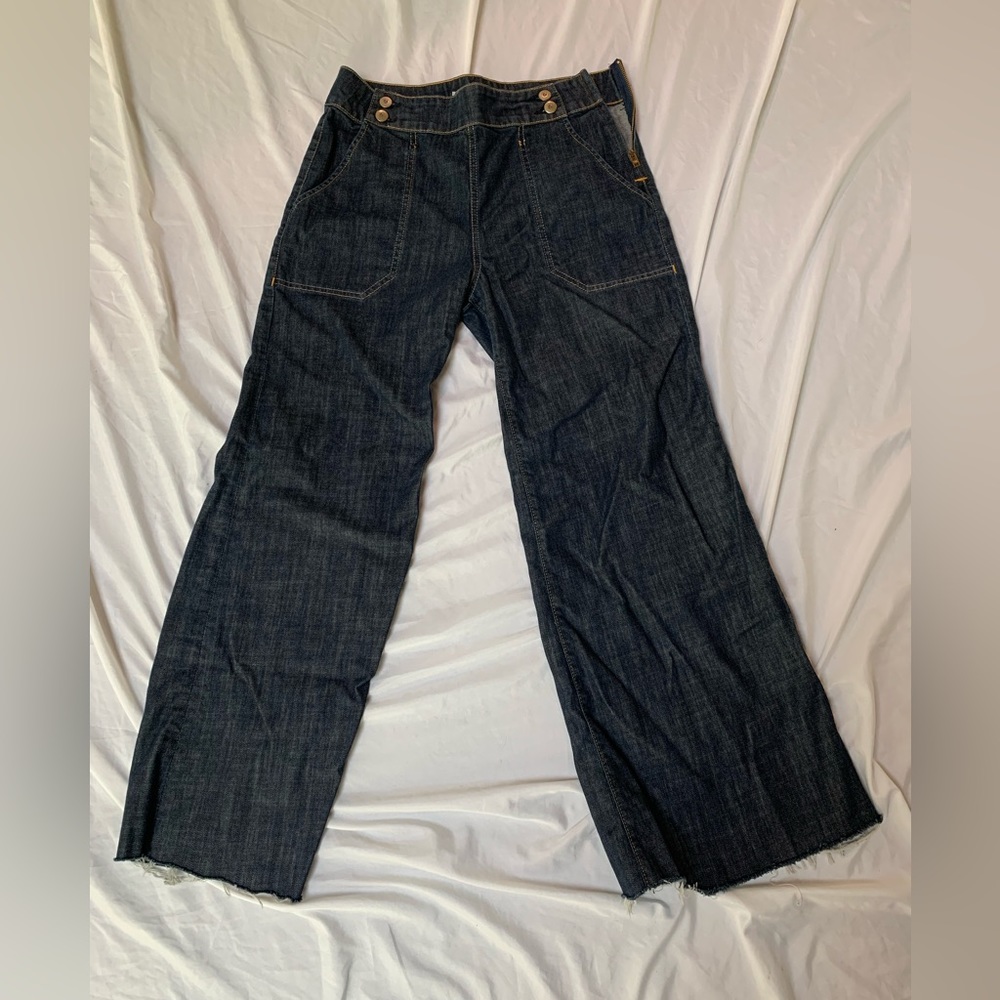 Hudson new york bell bottom denim pants zip at the sides  vintage Sz 31